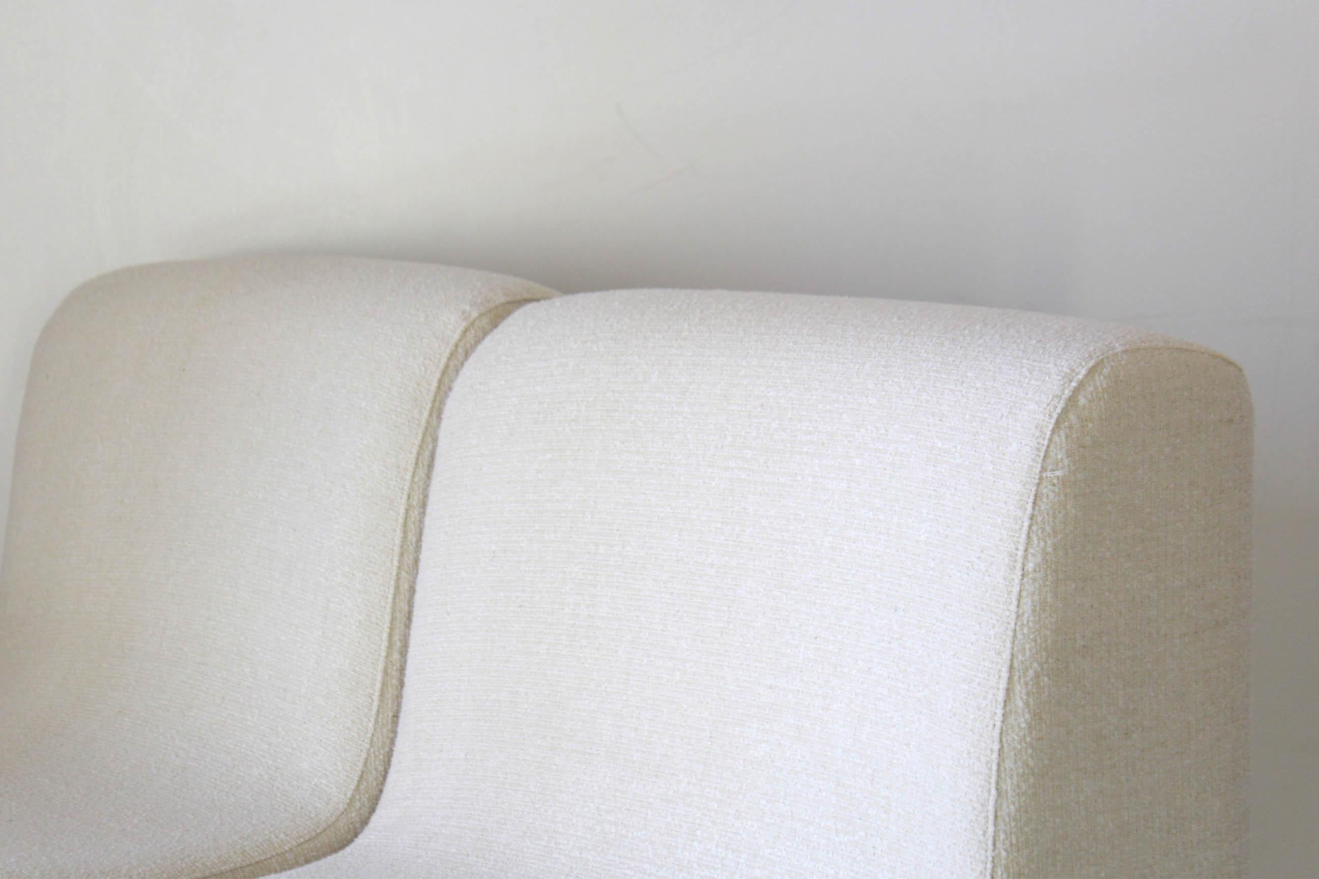 1970s Vintage White fabric Armchairs, Set of Two 12