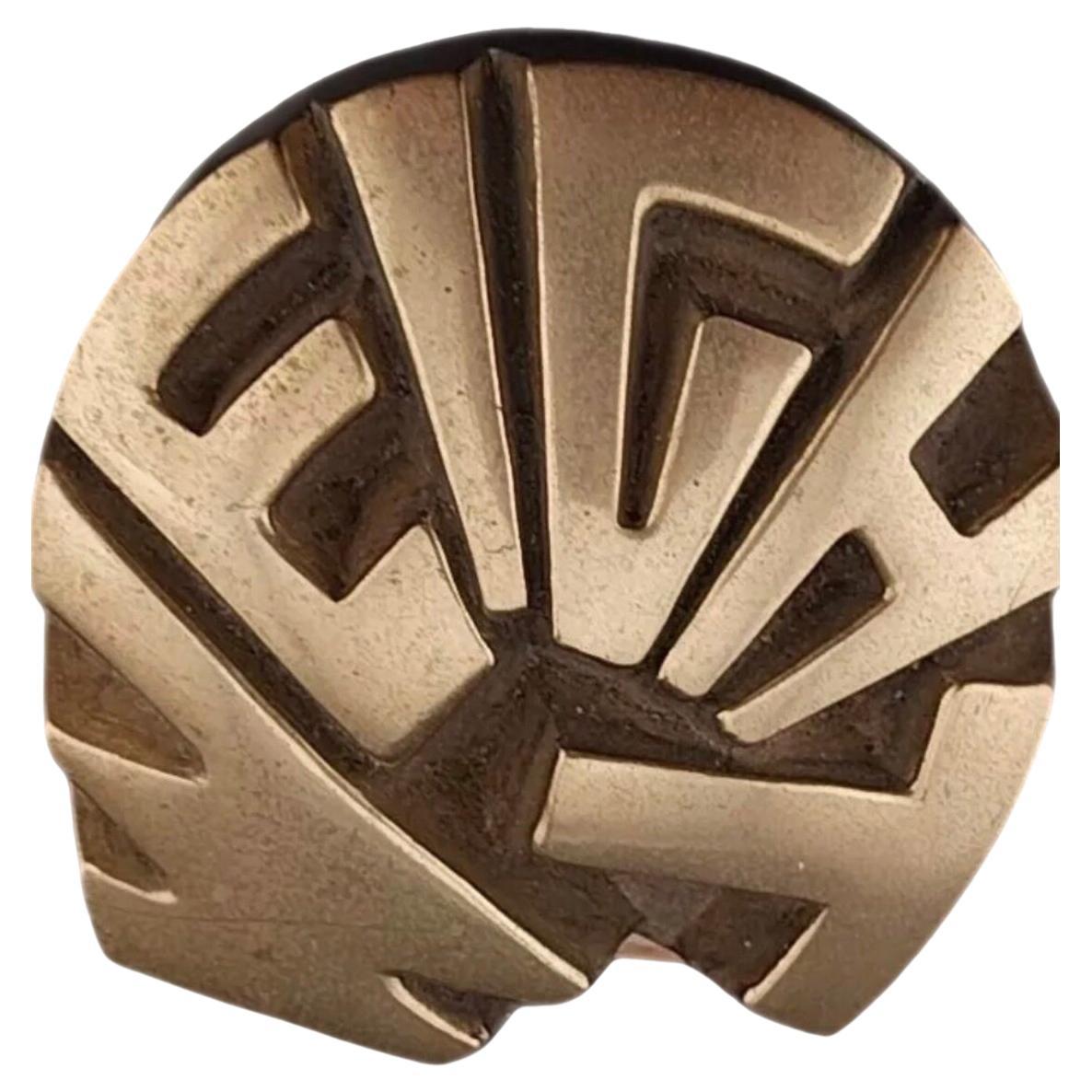 1970er Jahre Vintage Arnaldo Pomodoro Briefbeschwerer aus Messing mit Insp Messing, Pop Art, Italien