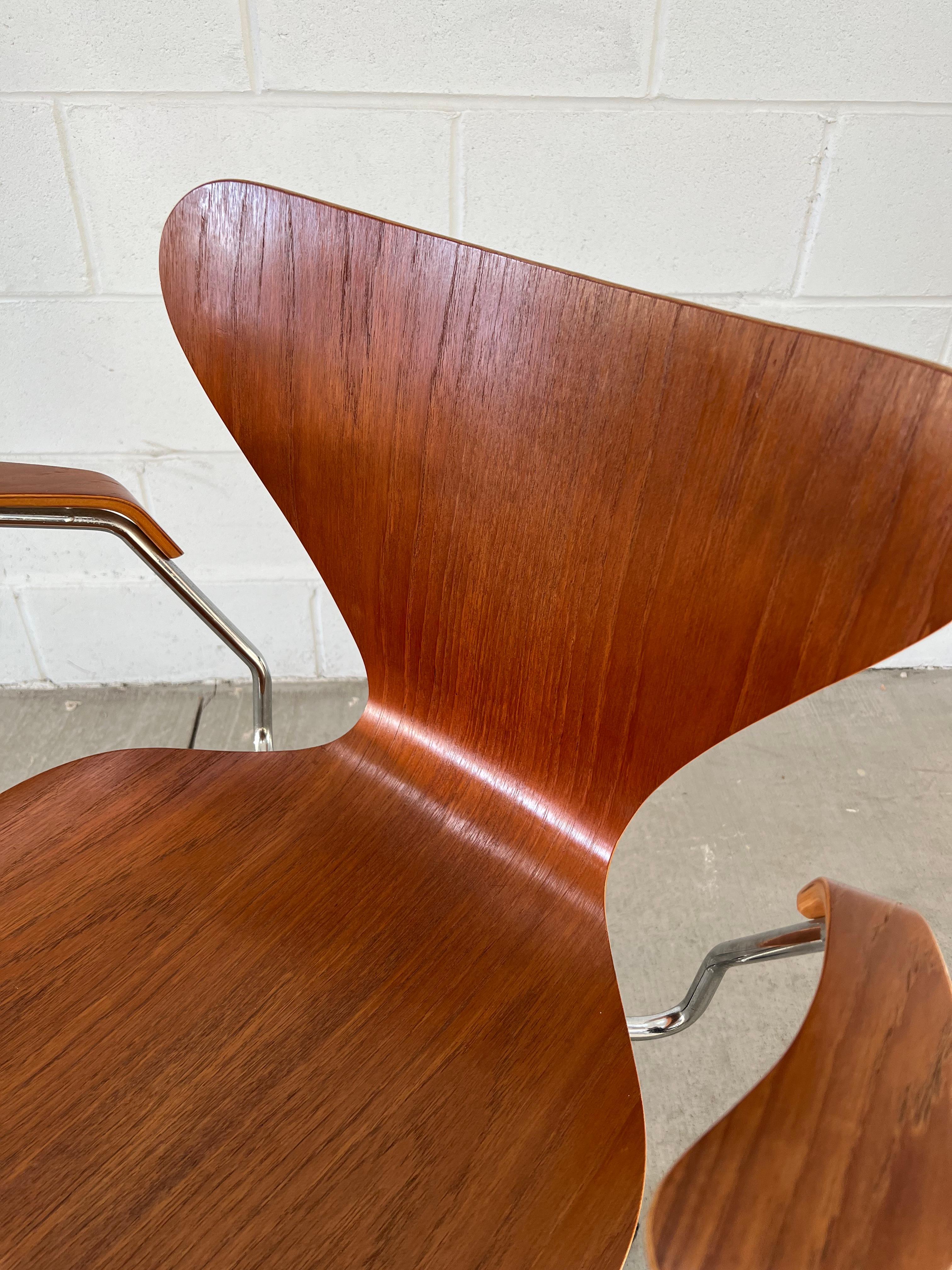 Late 20th Century 1970s, Vintage Arne Jacobsen for Fritz Hansen Teak 3217 Desk Chair