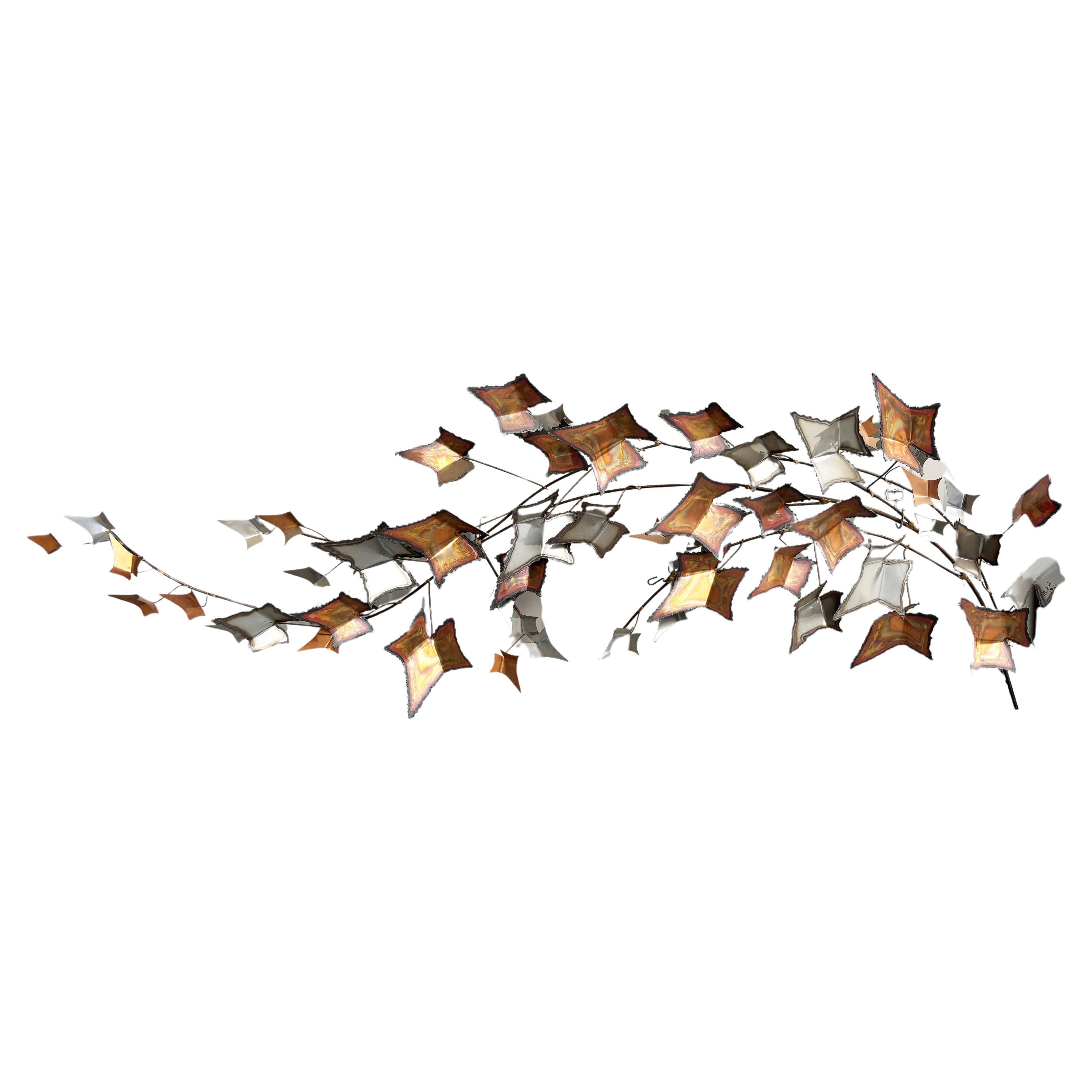 1970s Vintage Autumn Leaf Sculpture by Curtis Jere