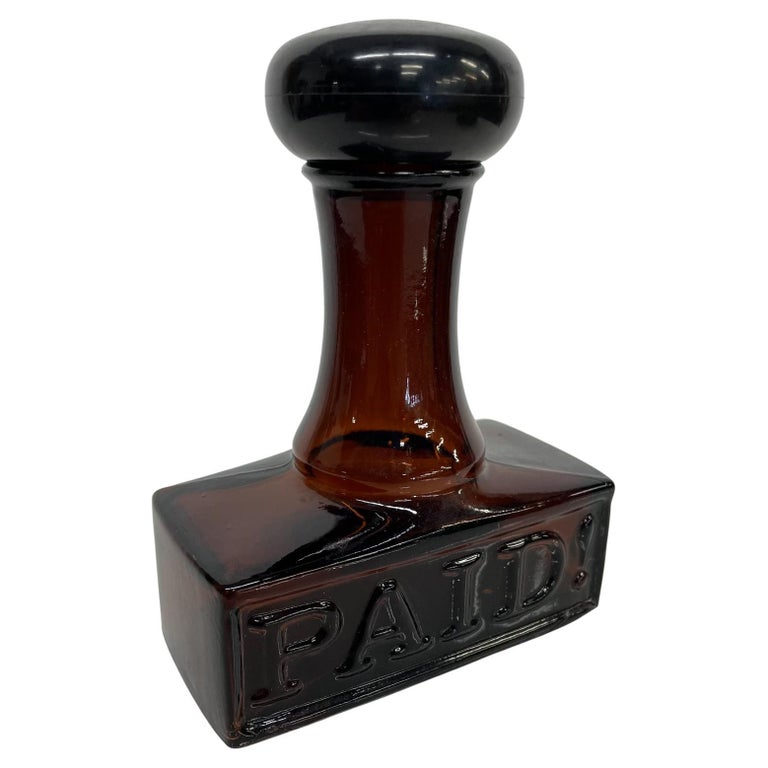 1970s Vintage Avon Stylish Paid Stamp Glass Perfume Cologne Decanter