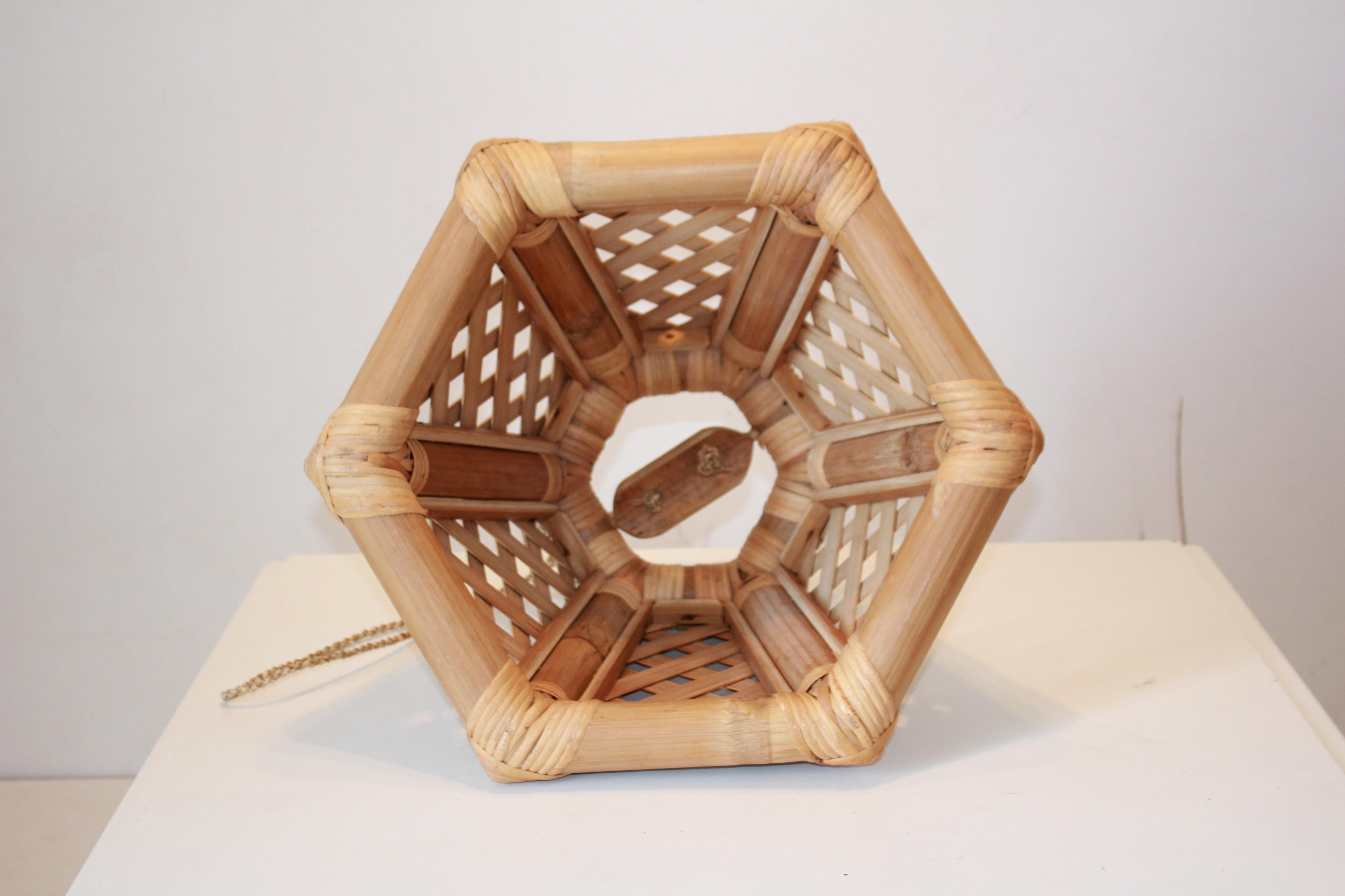 Vintage Bamboo Pendant, Italy 1970s For Sale 3