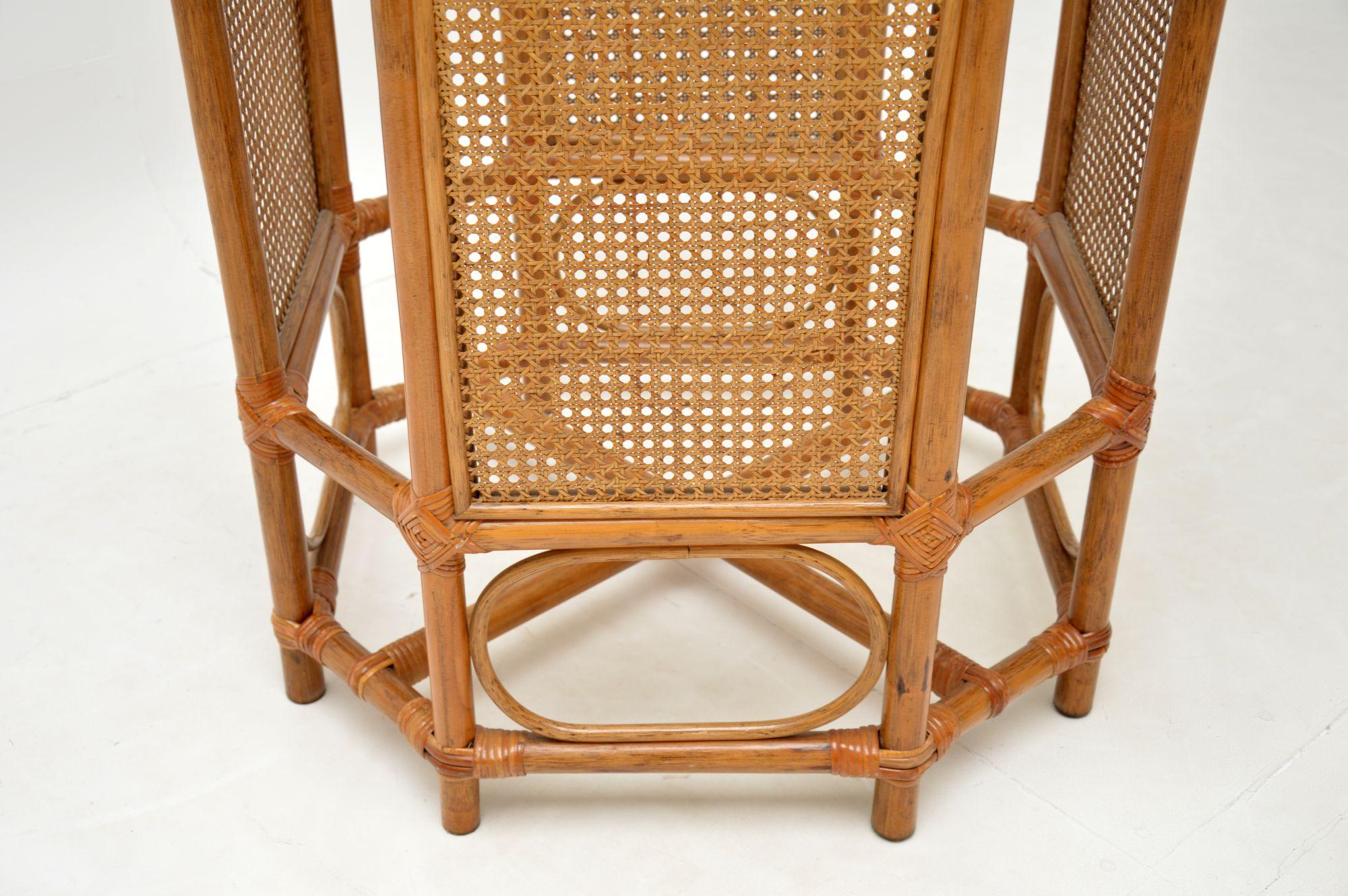 1970's Vintage Bamboo & Rattan Dining Table & 4 Chairs 2