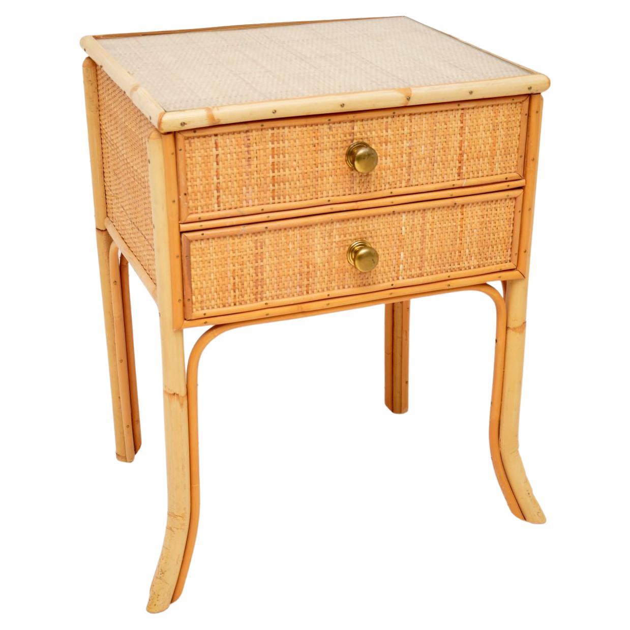 1970's Vintage Bamboo and Rattan Side Table / Chest at 1stDibs