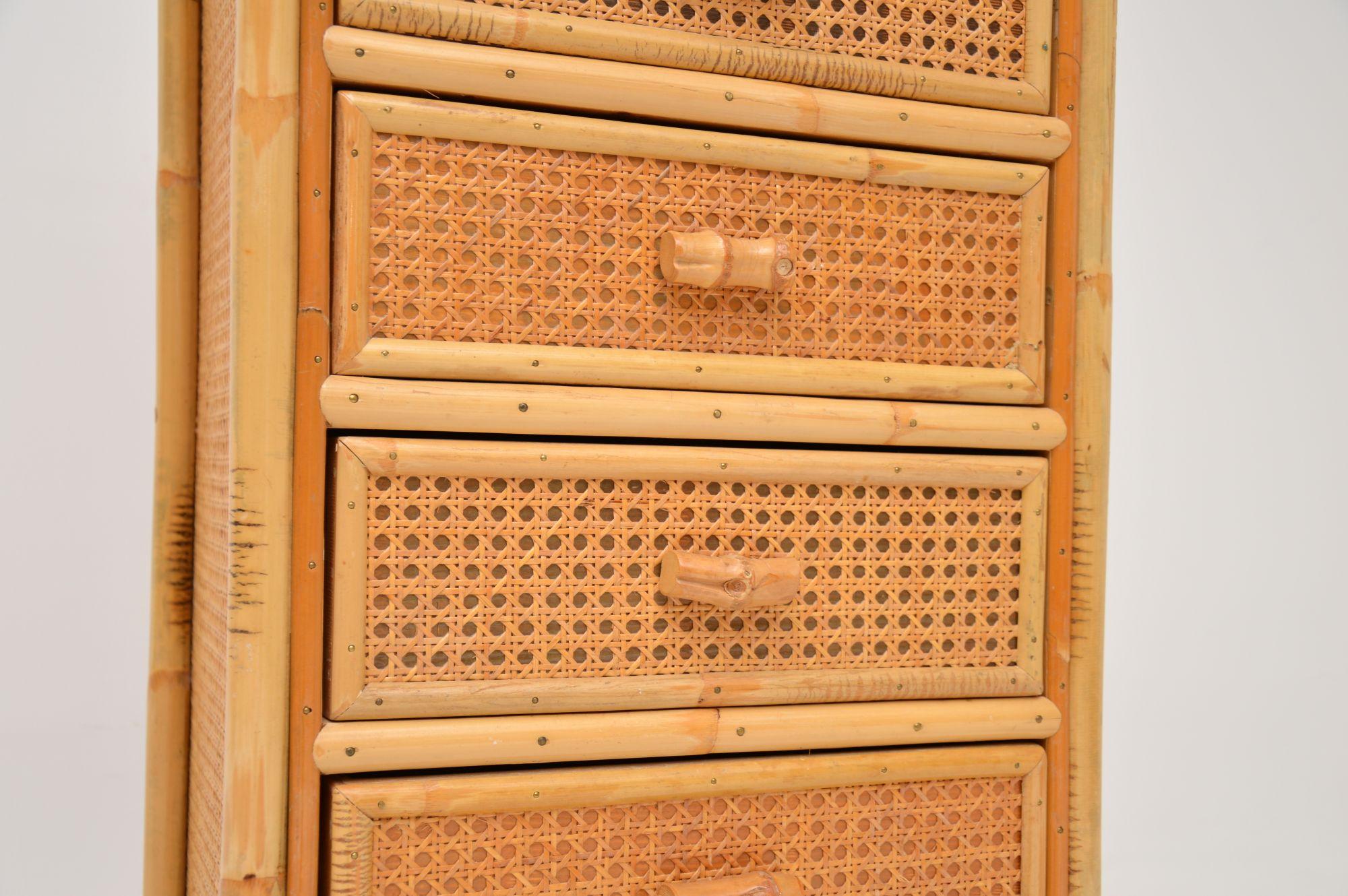Cassettiera vintage in bambù e rattan degli anni '70 di Angraves in vendita 2