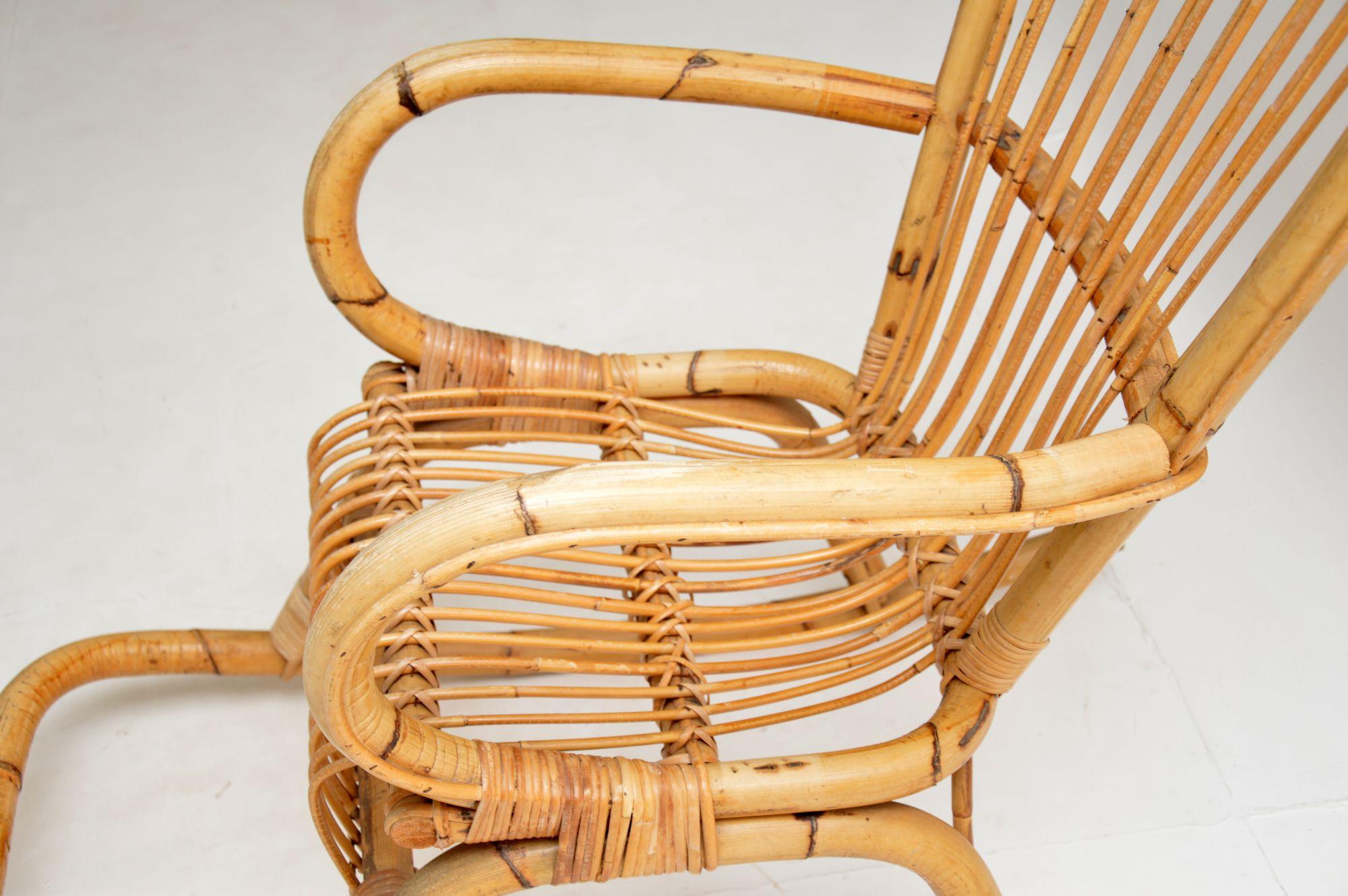 1970's Vintage Bamboo Rocking Chair 2