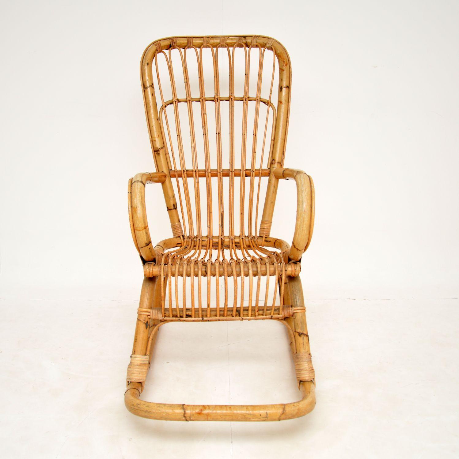 bamboo rocking chair vintage