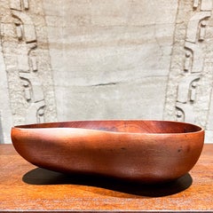 1970s Vintage Cuenco Biomorfo de Madera de Teca Estilo Rude Osolnik