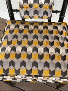 1970s Vintage Black lacquered Chinoiserie Faux Bamboo Chair