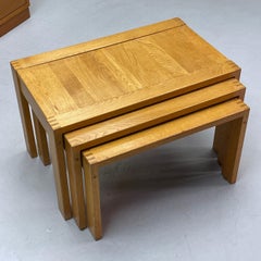 1970s Vintage Blonde Post Modern Nesting Tables Set, 3
