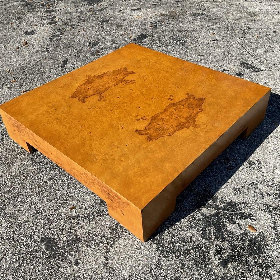 1970s Vintage Boho Burl Wood Low Coffee Table In Good Condition For Sale In west palm beach, FL