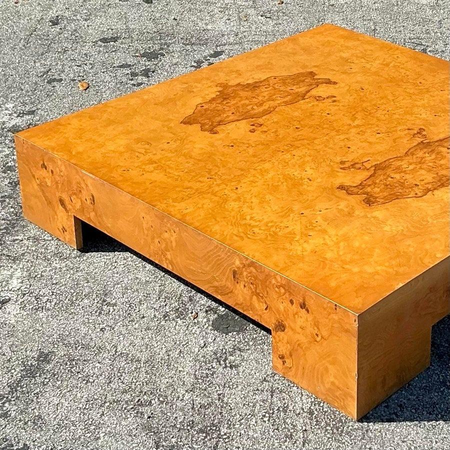 1970s Vintage Boho Burl Wood Low Coffee Table For Sale 4