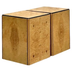 Pareja de mesas auxiliares de madera Henredon Vintage Boho de los años 70