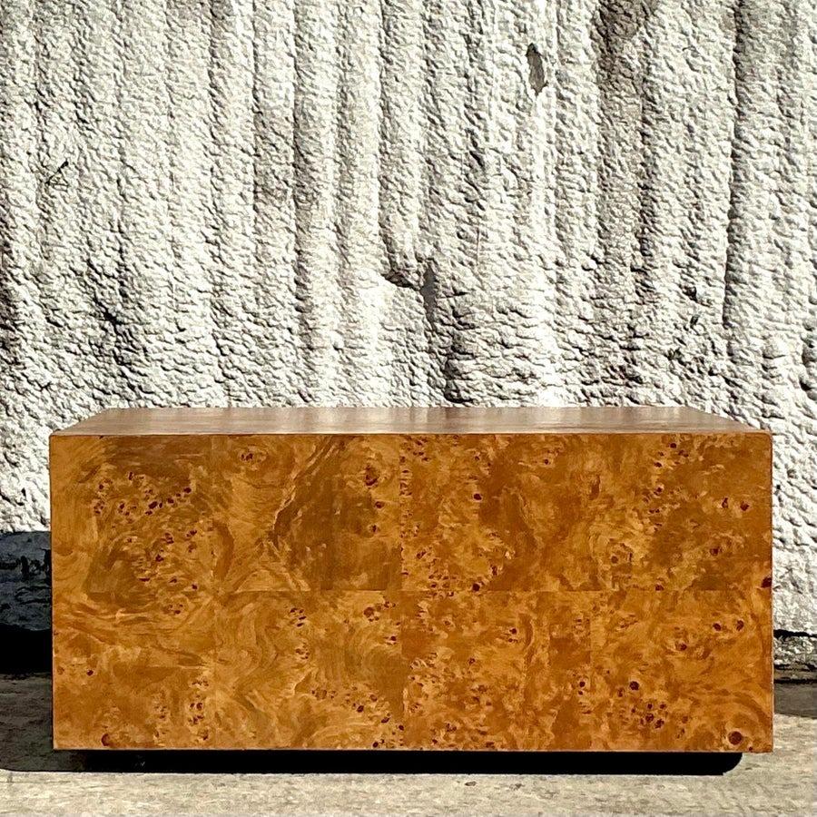 Table basse rectangulaire en ronce de bois bohème vintage des années 1970 Bon état - En vente à west palm beach, FL