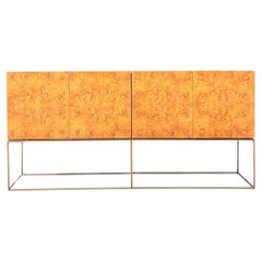 1970s Vintage Boho Tagged Milo Baughman for Thayer Coggin Burl Wood Credenza