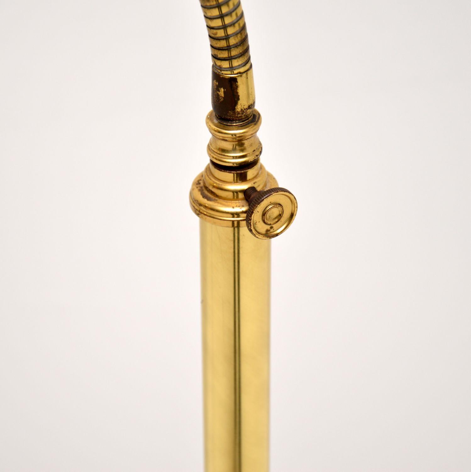 20th Century 1970s Vintage Brass Adjustable Floor Lamp