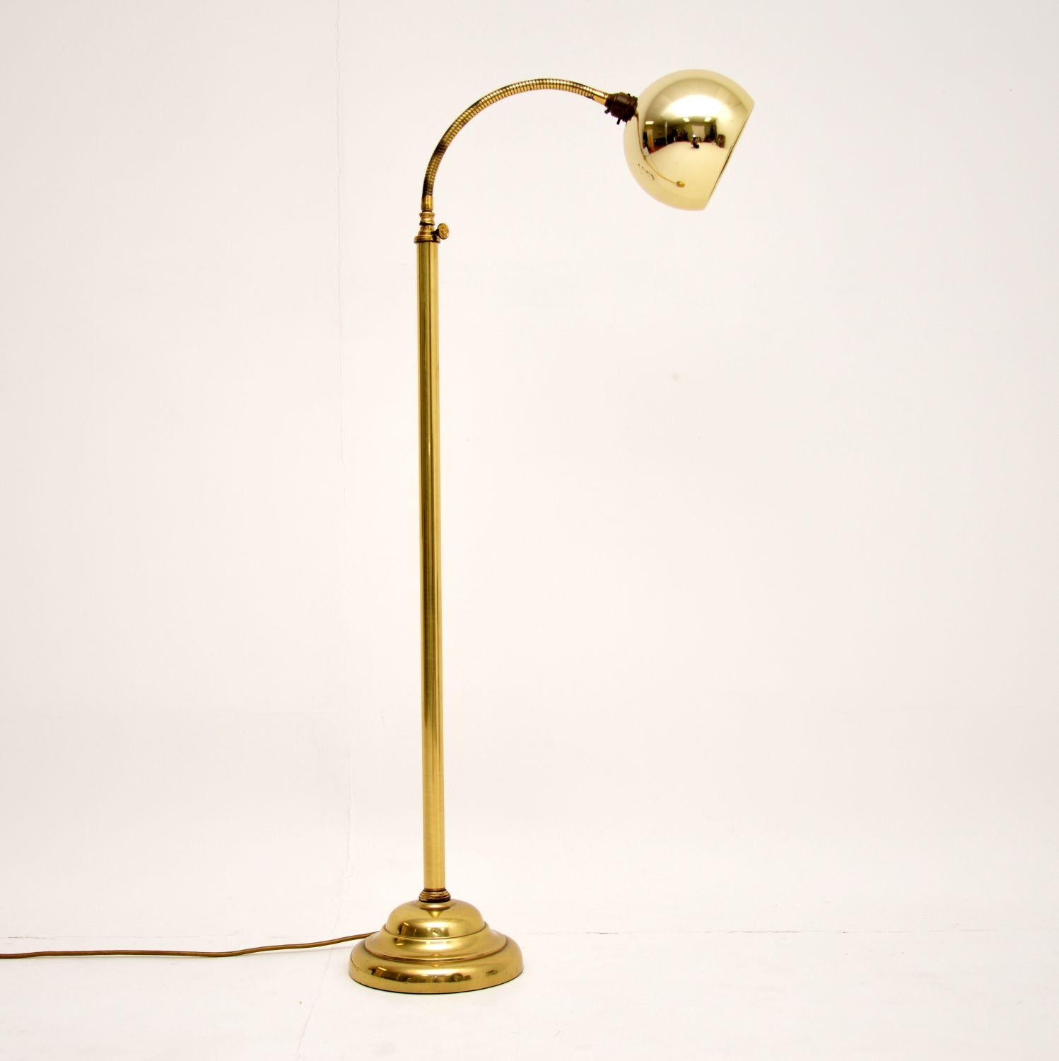 1970s Vintage Brass Adjustable Floor Lamp 1