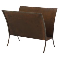 1970s Vintage Brass and Riveted Magazine Rack