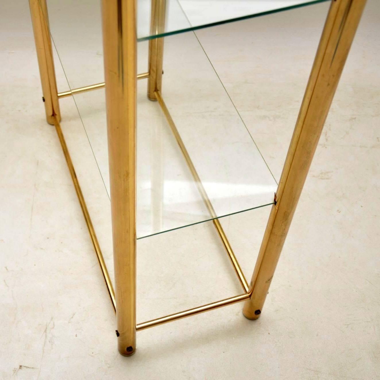 1970s Vintage Brass Bookcase / Display Cabinet 1