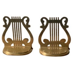 1970s Vintage Brass Bookends, Musical Theme
