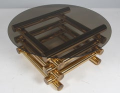 Table basse en laiton vintage des années 1970 par Pieff, désignée par Tim Bates