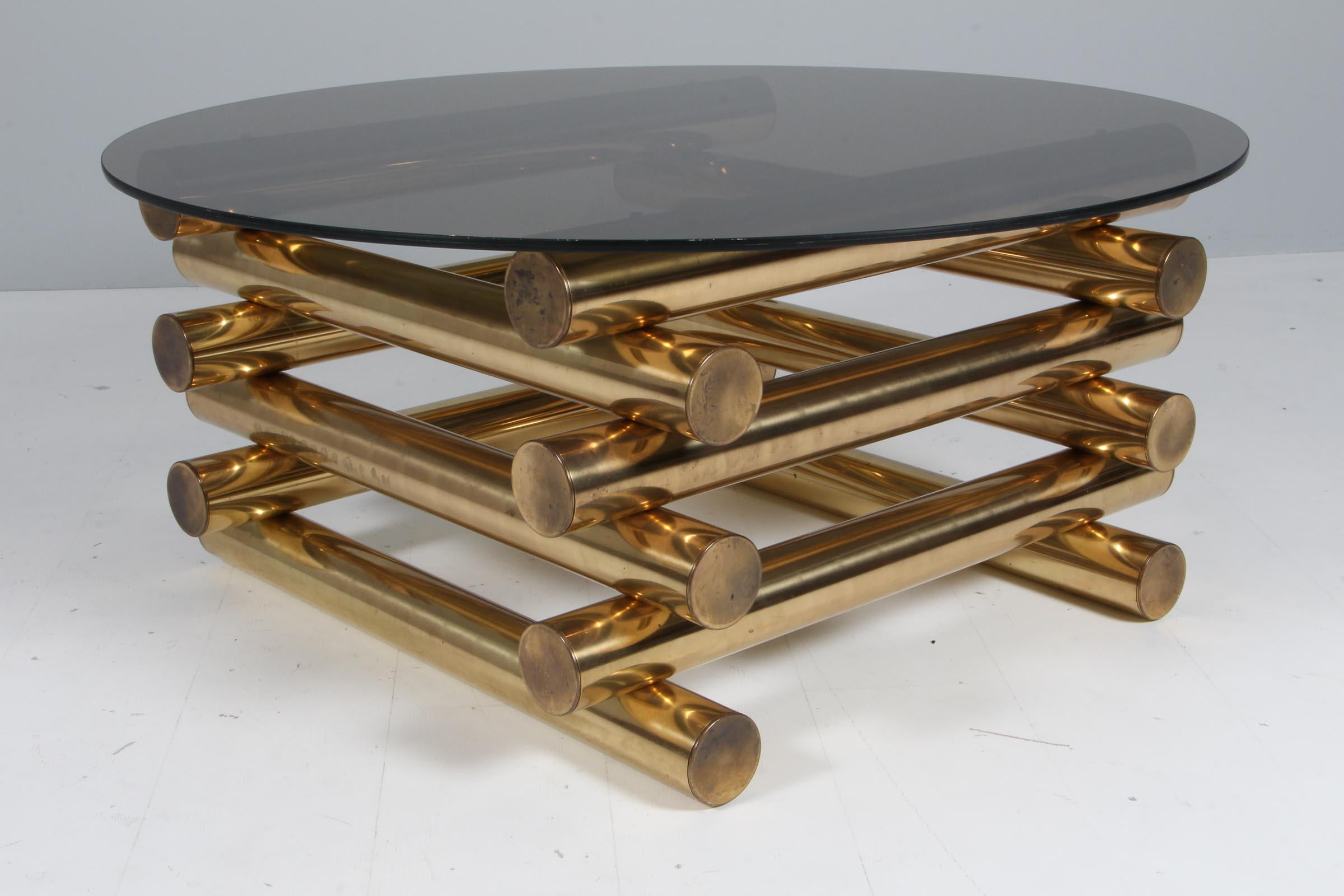 1970's Vintage Brass Coffee Table by Pieff, deisgned by Tim Bates In Good Condition In Esbjerg, DK