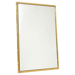 1970's Vintage Brass Faux Bamboo Mirror