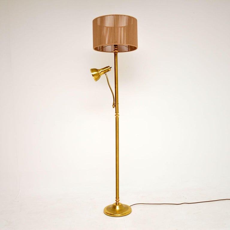 1970's Vintage Brass Floor Lamp at 1stDibs