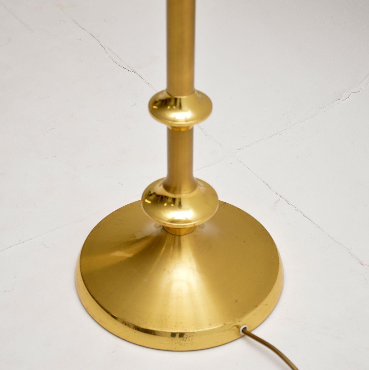 Mid-Century Modern 1970s Vintage Brass Floor Lamp For Sale