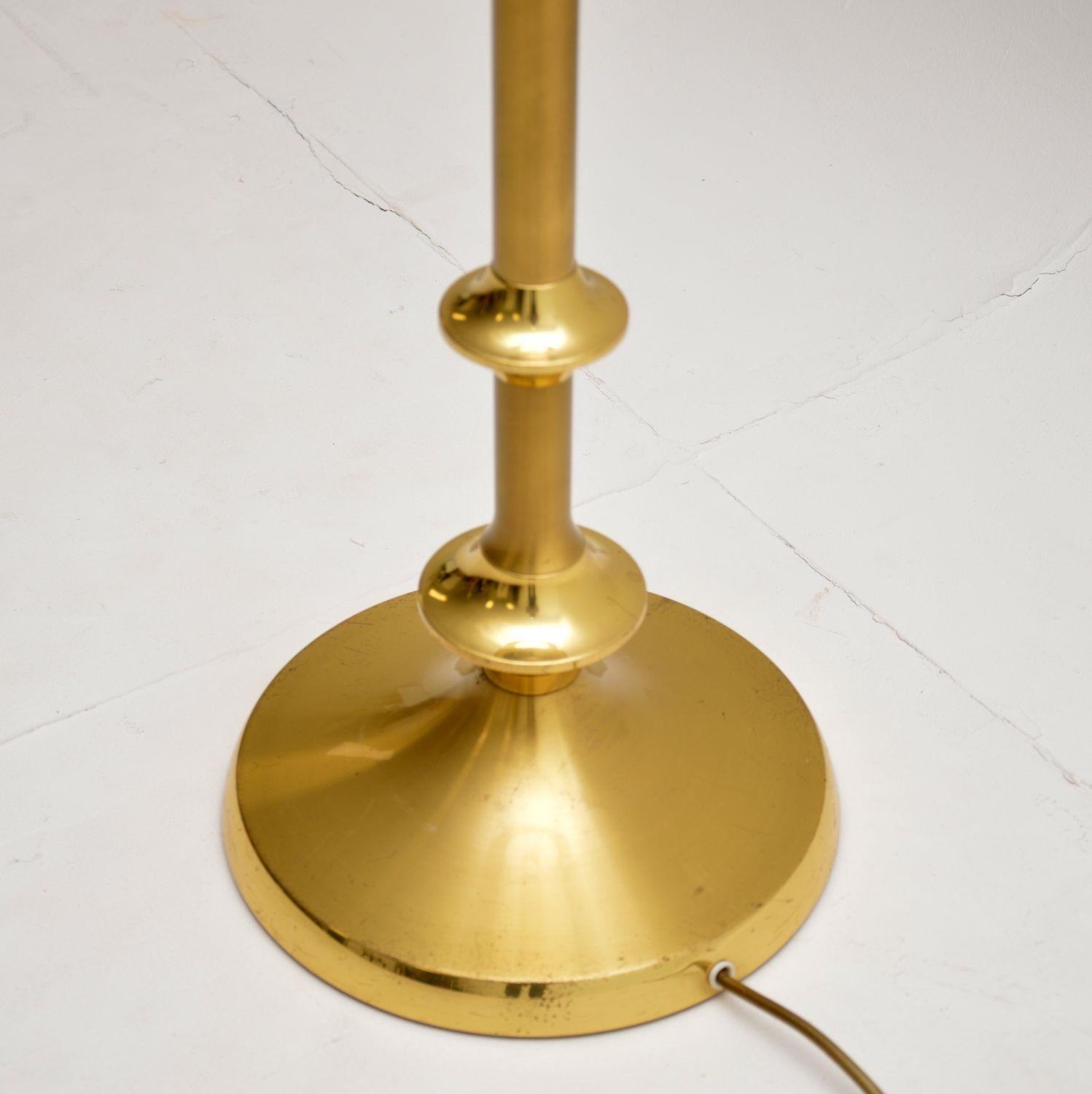 Mid-Century Modern 1970s Vintage Brass Floor Lamp