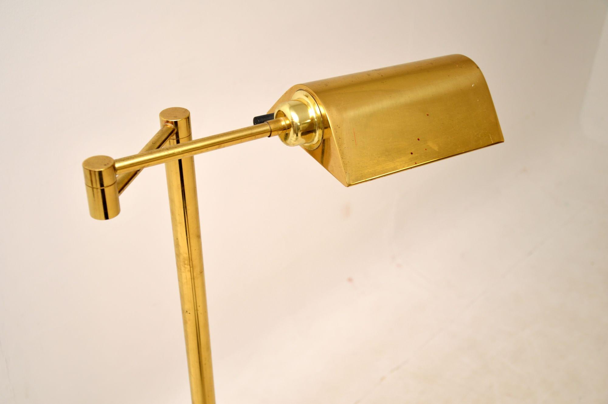 Late 20th Century 1970s Vintage Brass Floor Lamp
