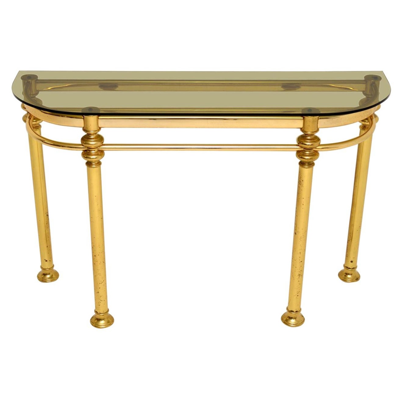 1970’s Vintage Brass & Glass Console Table