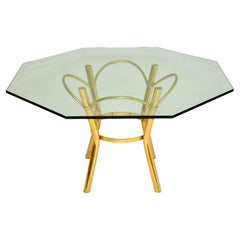 1970's Retro Brass & Glass Dining Table