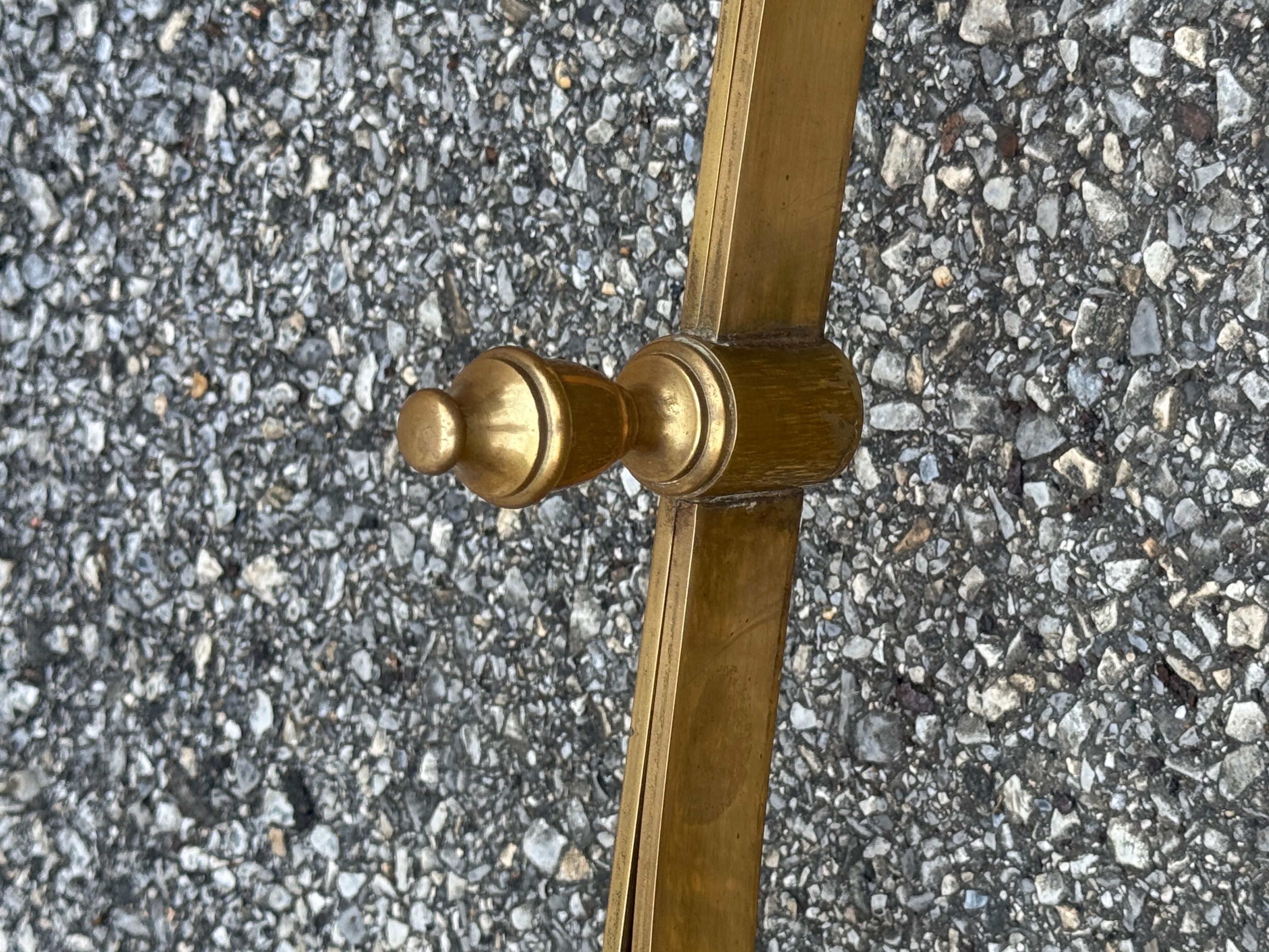 1970s Vintage Brass & Glass Neoclassical Console Table With Hoof Feet For Sale 7