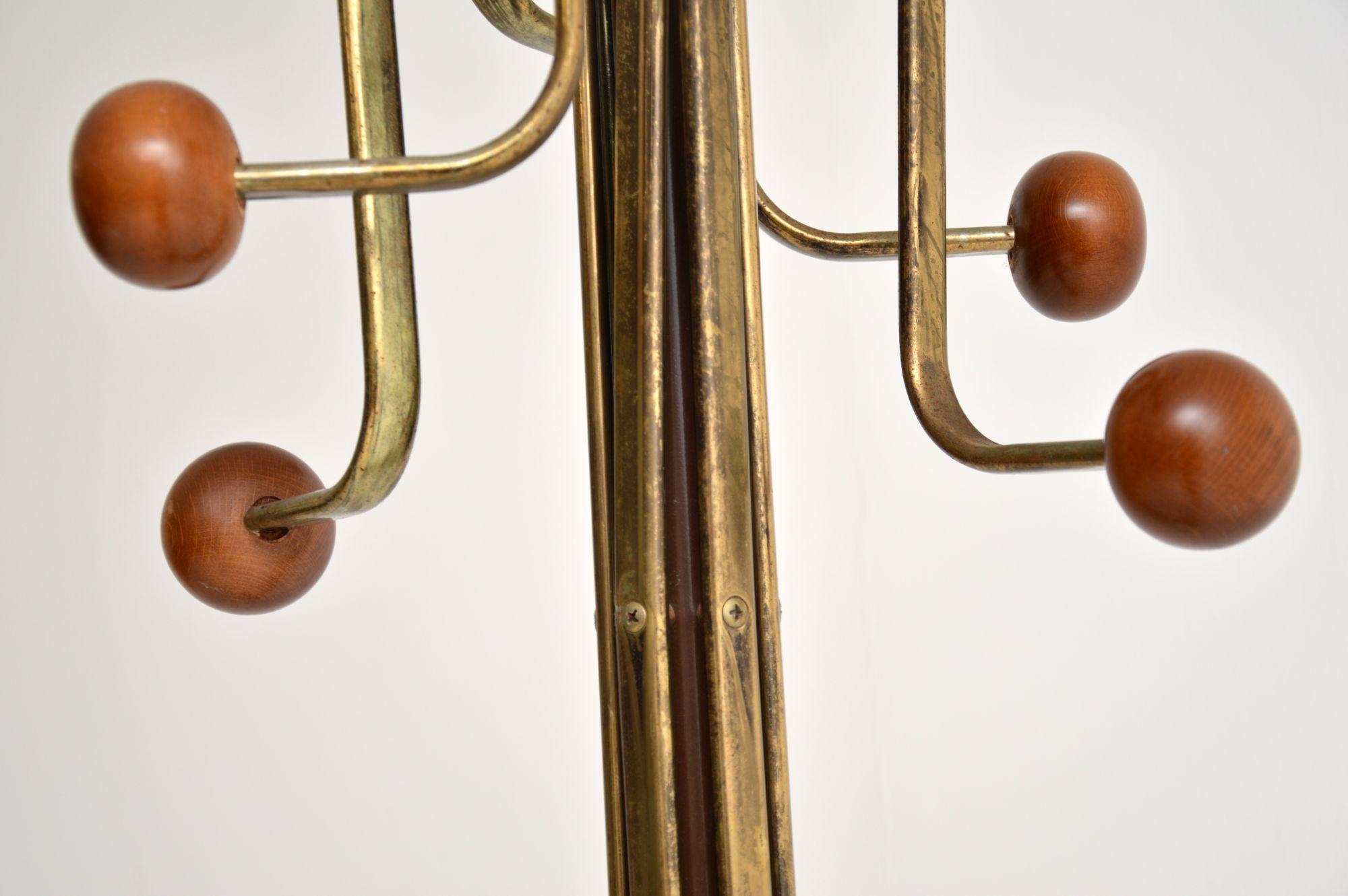 British 1970s Vintage Brass Hat Stand or Coat Rack