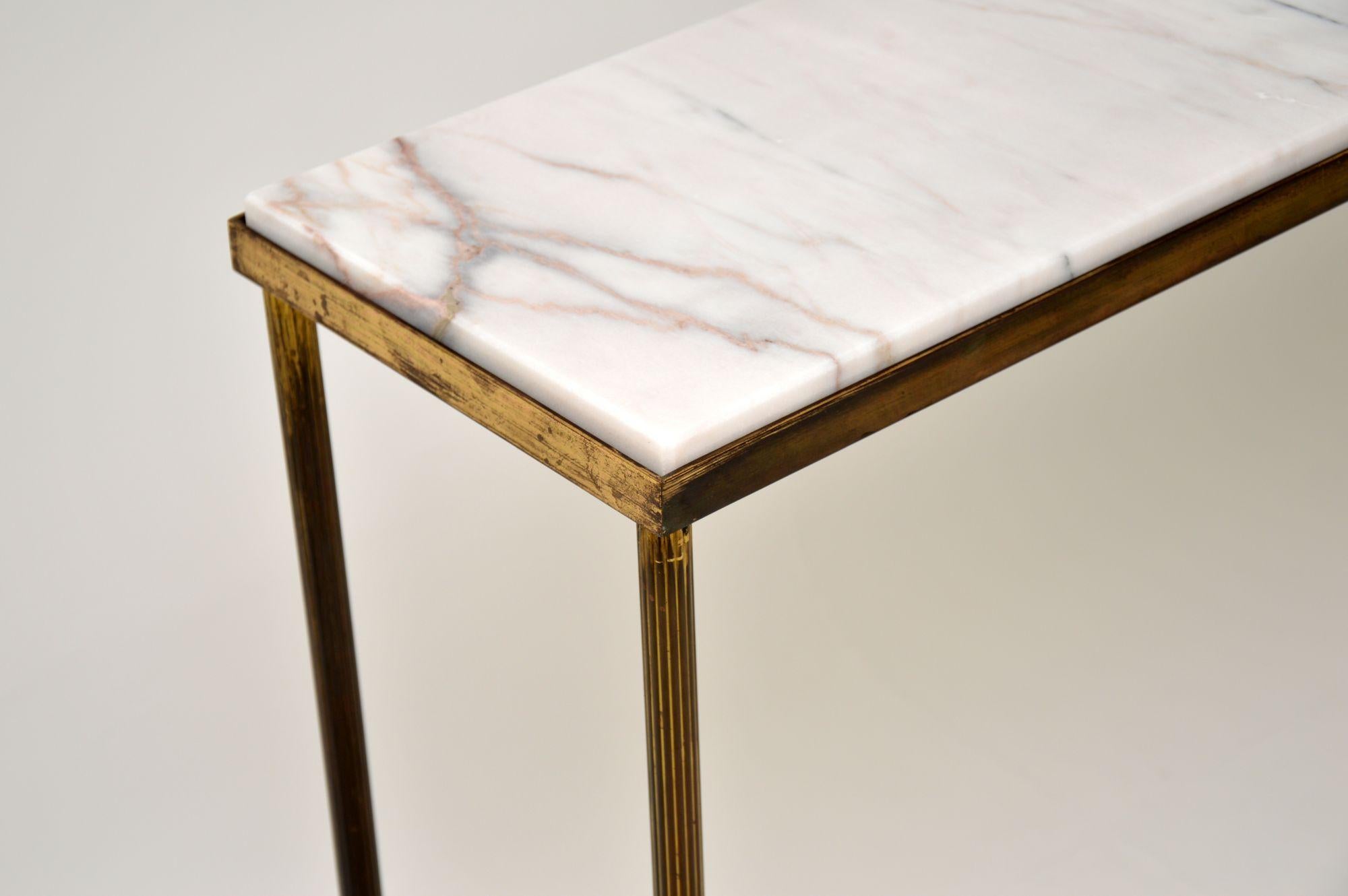 1970s Vintage Brass and Marble Console Table at 1stDibs vintage