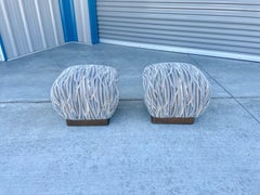 Pouf in ottone vintage degli anni '70 di Marge Carson - una coppia