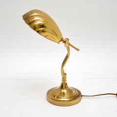 1970s Vintage Brass Scalloped Desk Lamp