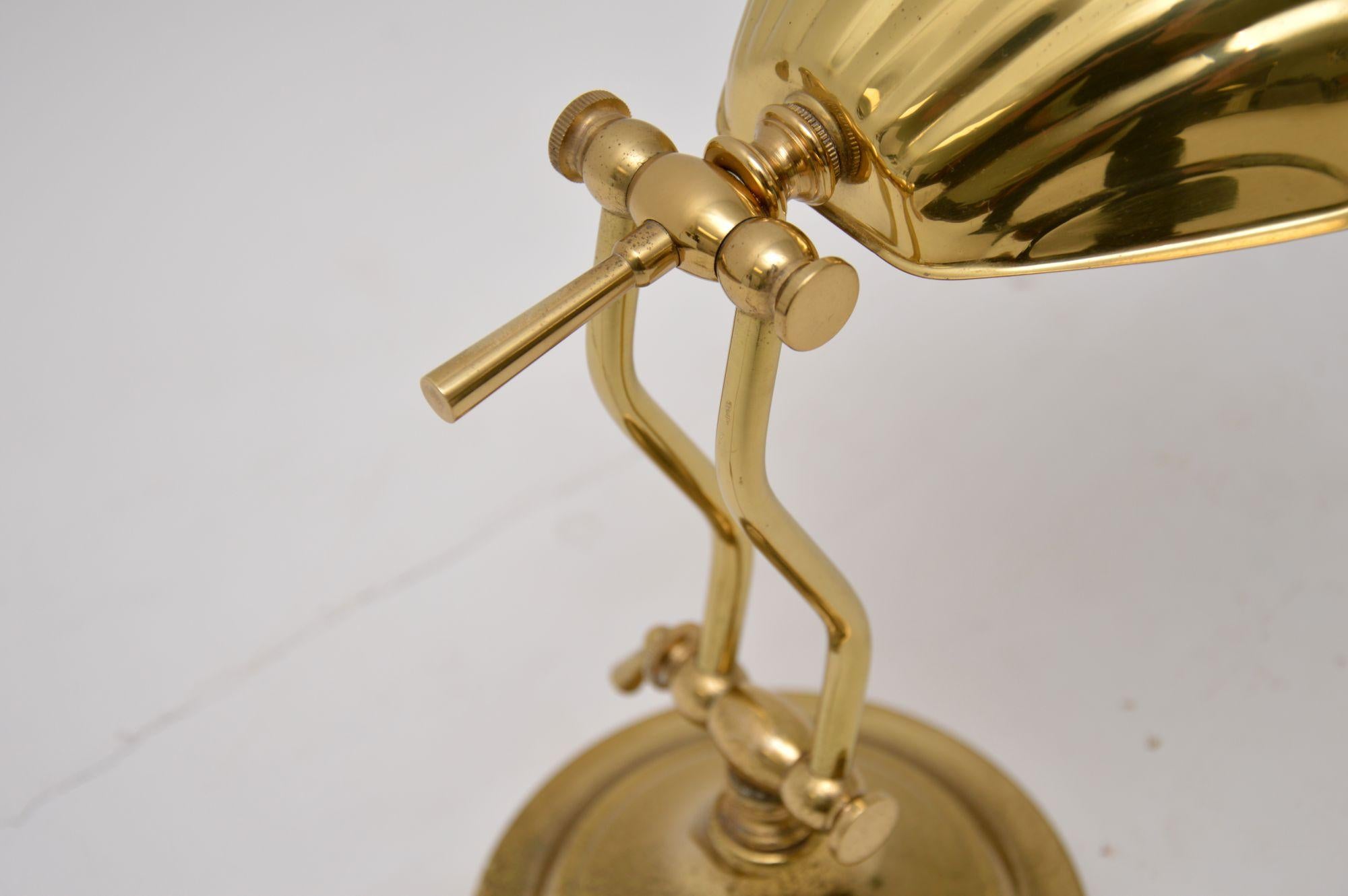 Late 20th Century 1970s Vintage Brass Scalloped Desk Lamp