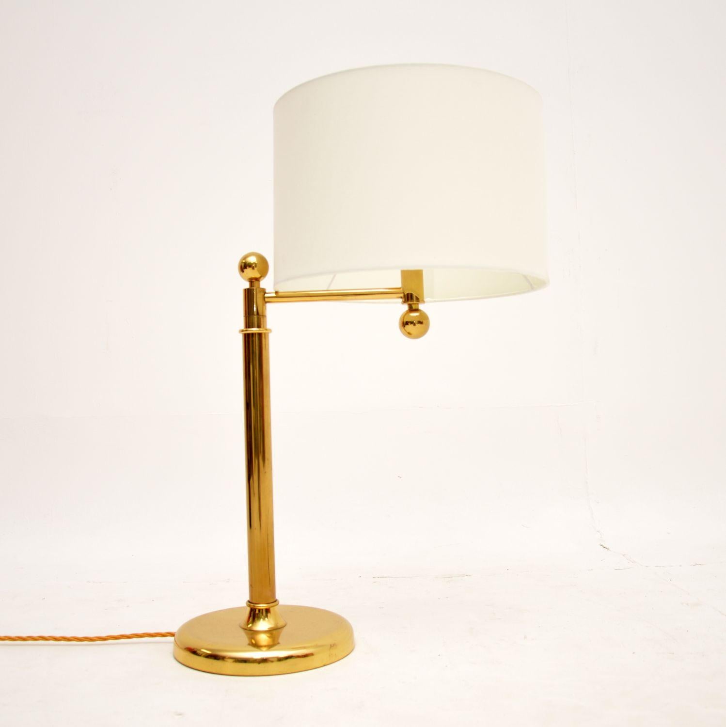 Mid-Century Modern 1970's Vintage Brass Table Lamp For Sale