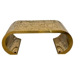 1970s Vintage Brass Waterfall Coffee Table
