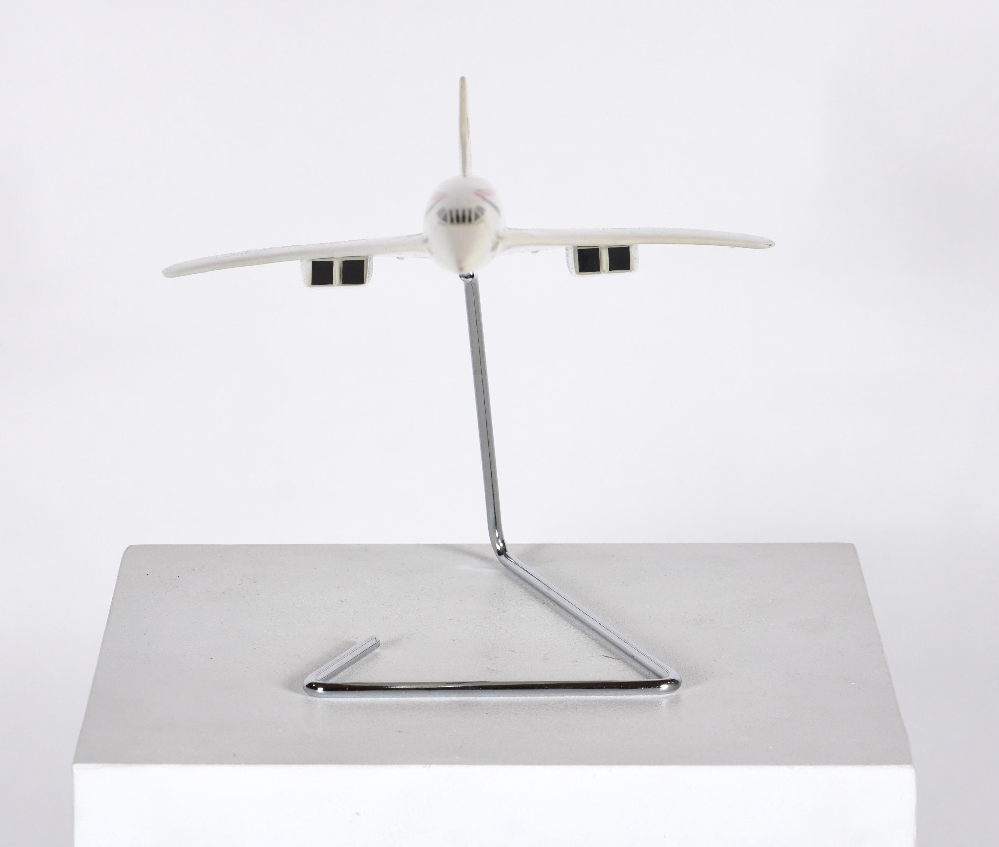 1970 Vintage British Airways Concorde Modelo de exposición de una agencia de viajes Cromo