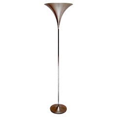 1970
s Vintage Brushed Steel Floor Lamp
