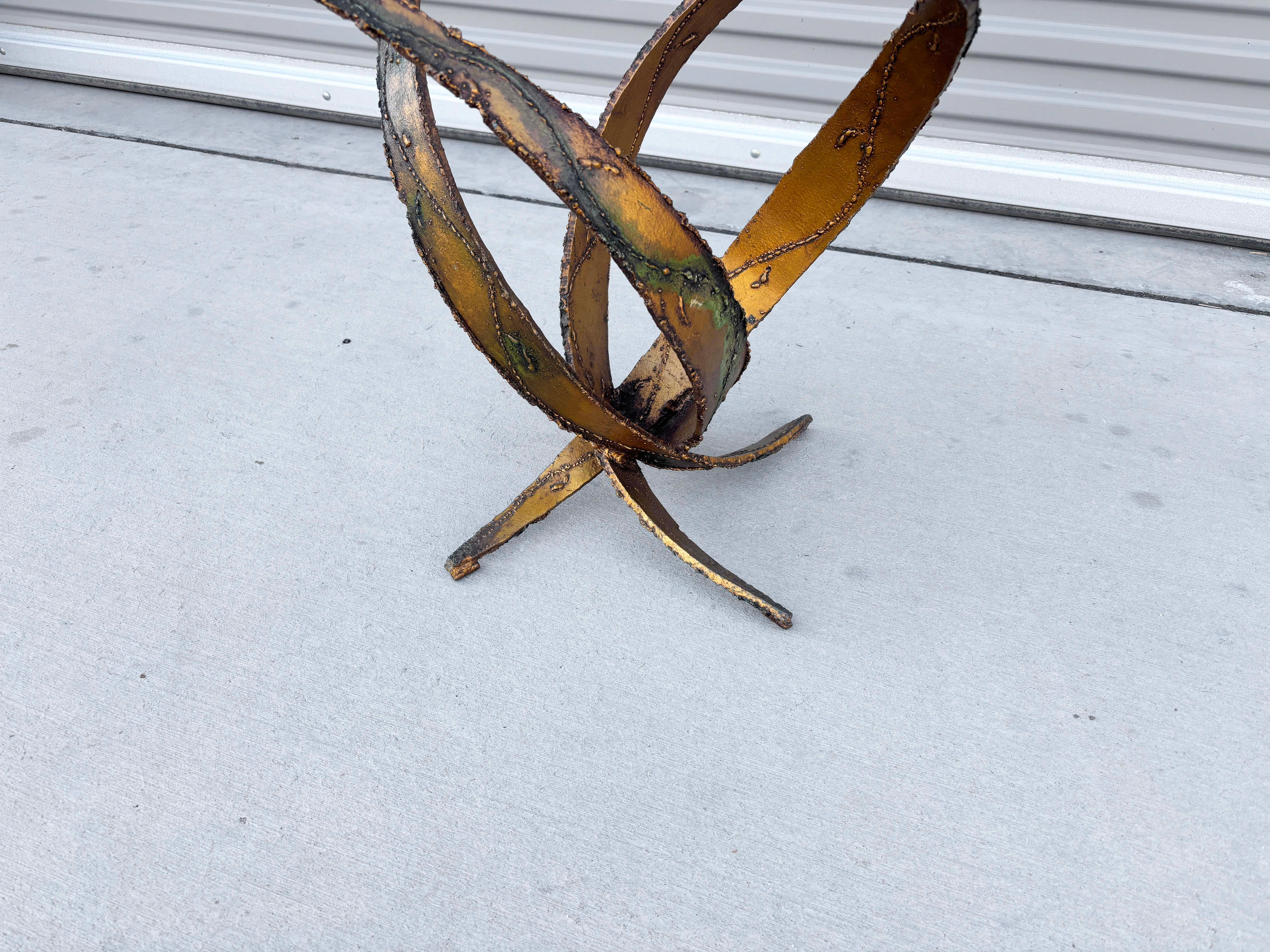 1970s Vintage Brutalist Round Side Table by Silas Seandel For Sale 3