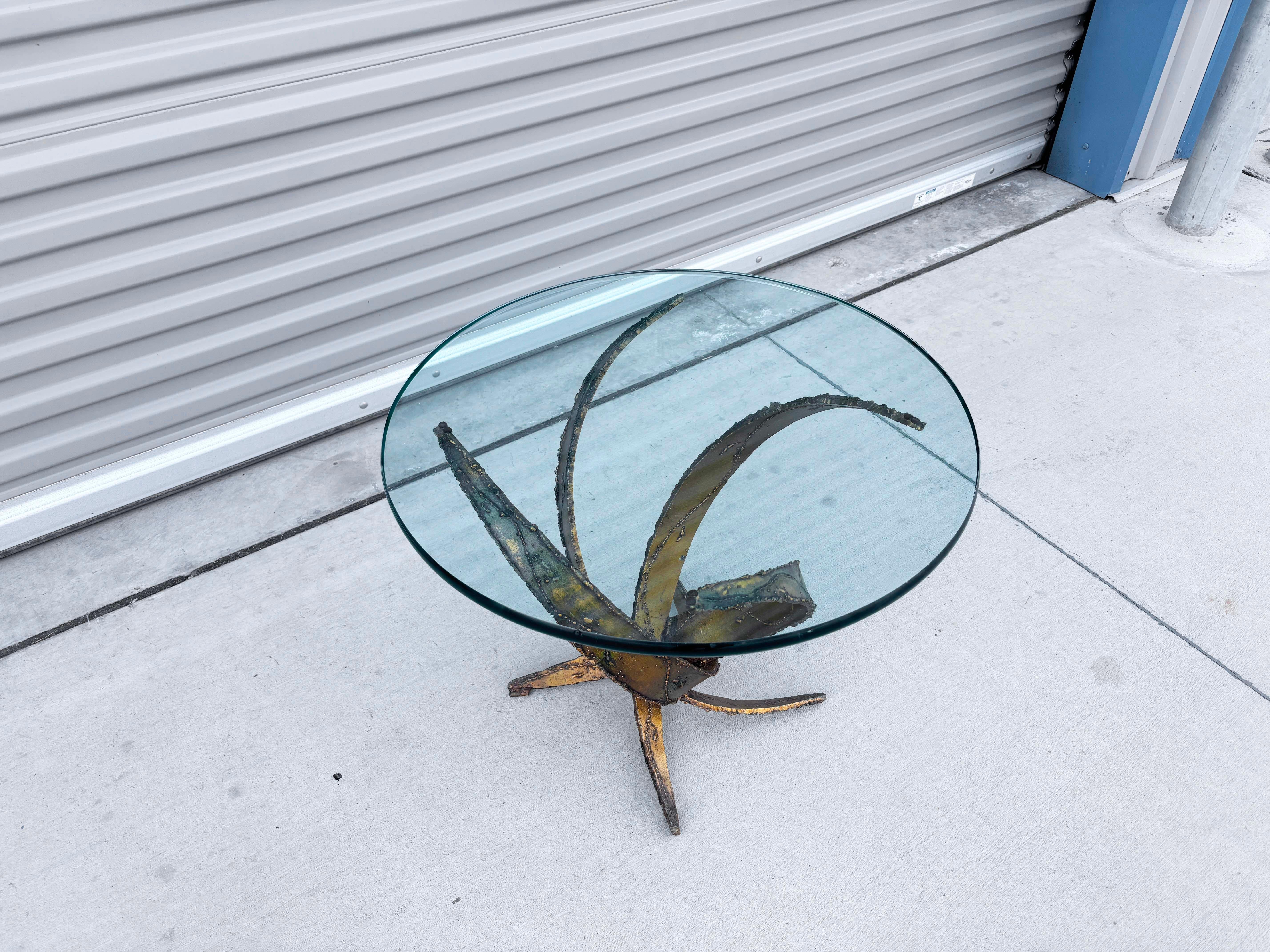American 1970s Vintage Brutalist Round Side Table by Silas Seandel For Sale