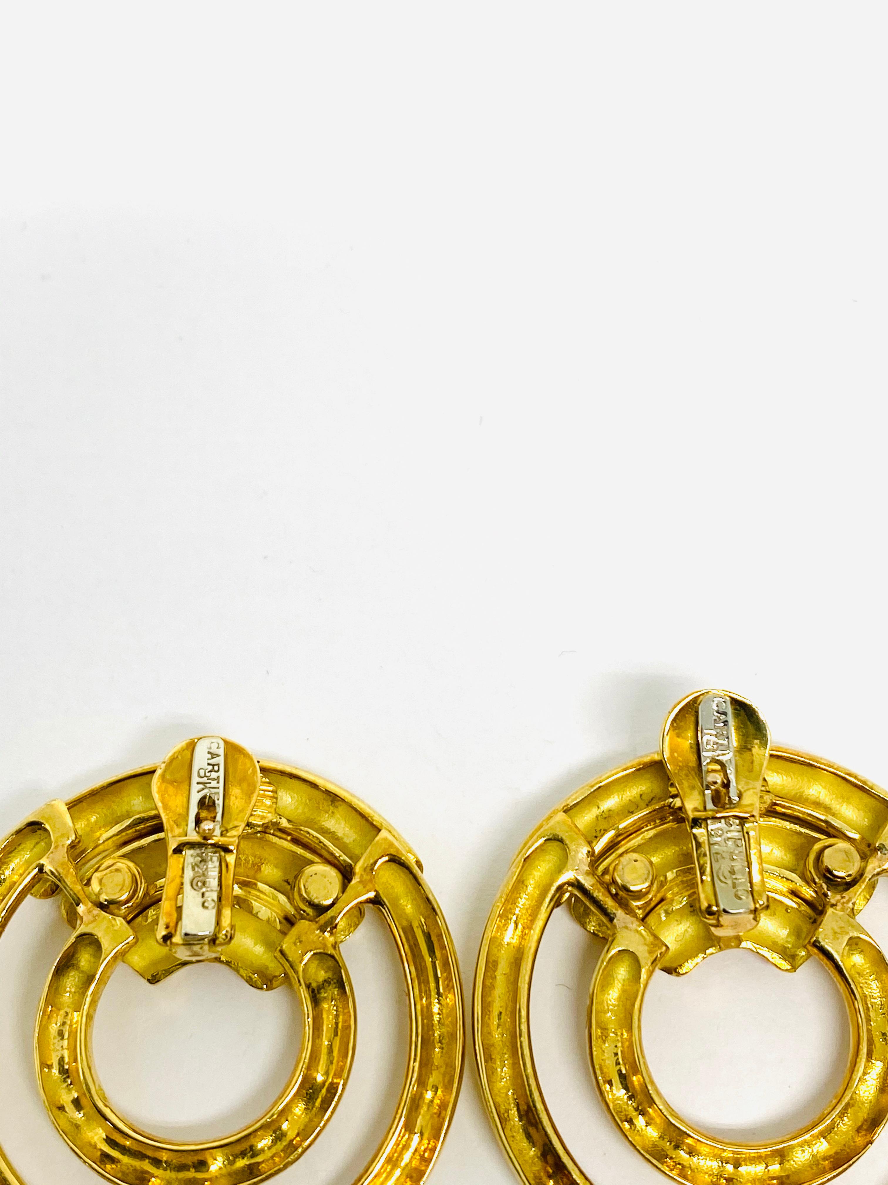 1970's Vintage CARTIER Aldo Cipullo 18K Yellow Gold Hoop Earrings 3