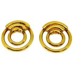 1970's Vintage CARTIER Aldo Cipullo 18K Yellow Gold Hoop Earrings