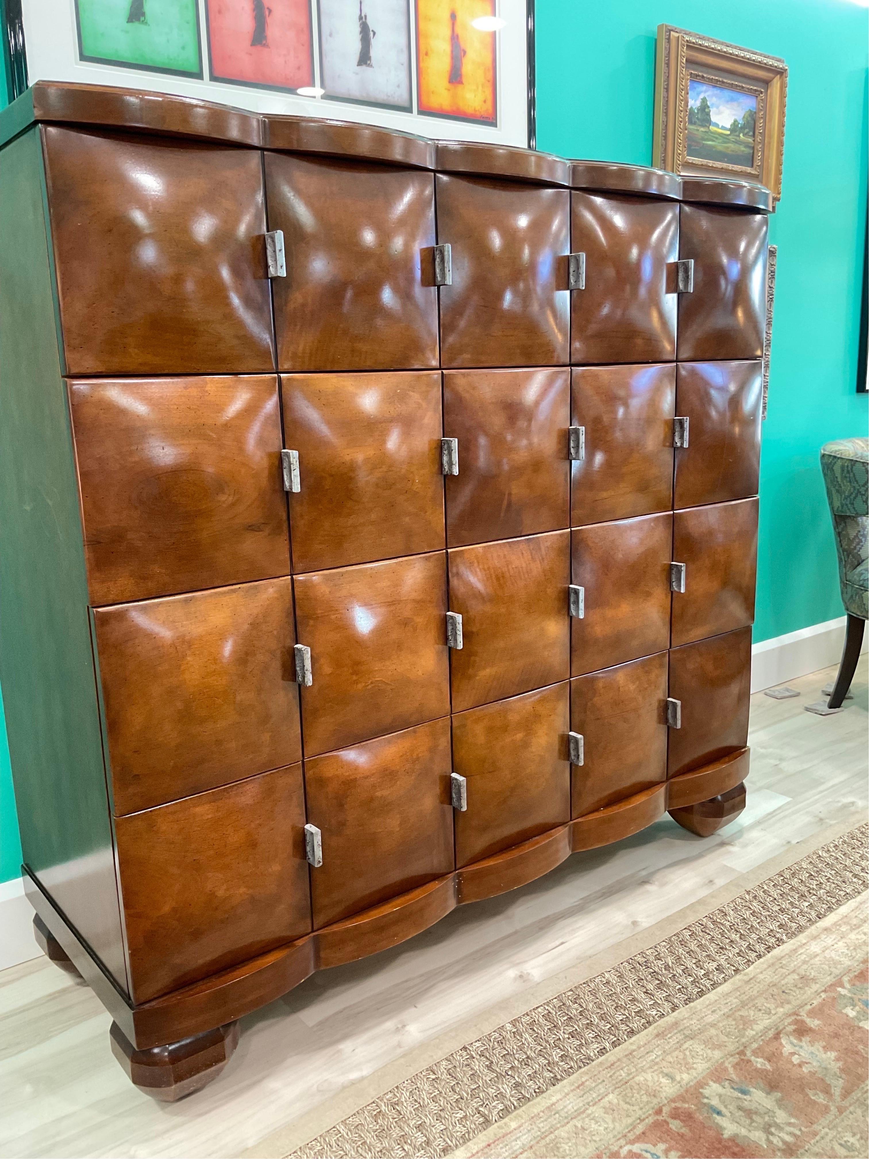 Magnificent vintage piece from the Omni Collection by Century Furniture. Monumental in size this beauty has a huge presence both physically and beauty. 
The largest drawers you’ve ever seen, the storage capacity of this gem is noteworthy. Drawer