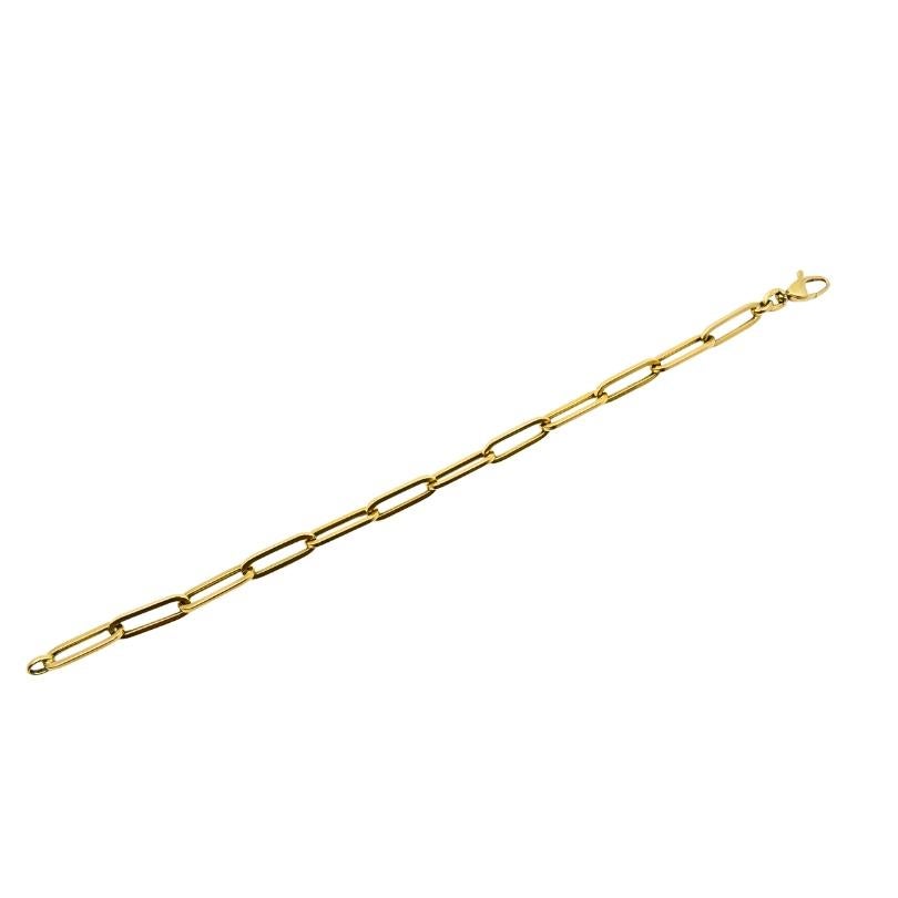 Femenino o masculino Pulsera de cadena vintage de los años 70 Eslabones rectangulares de oro de 14k en venta