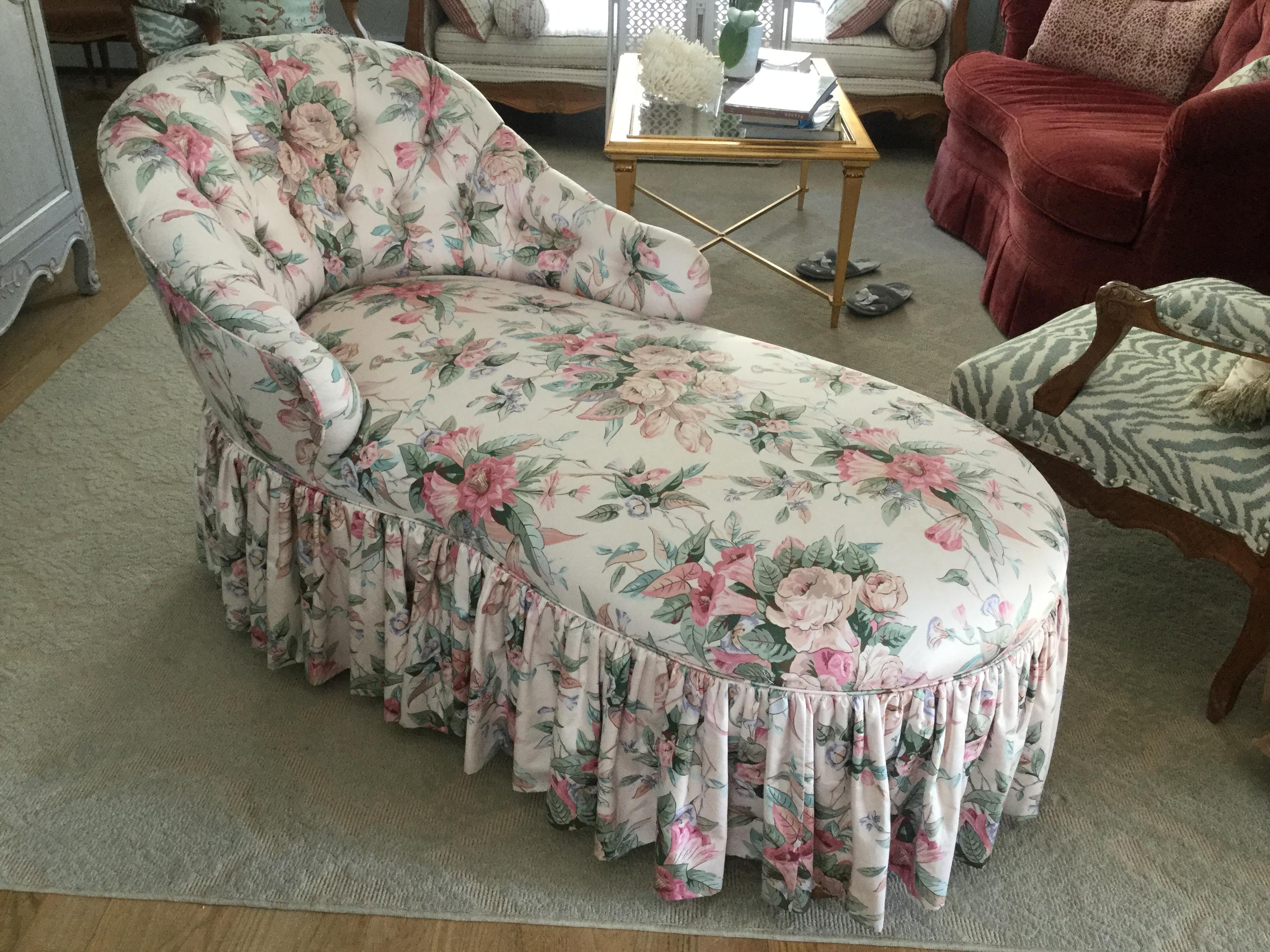 floral chaise lounge